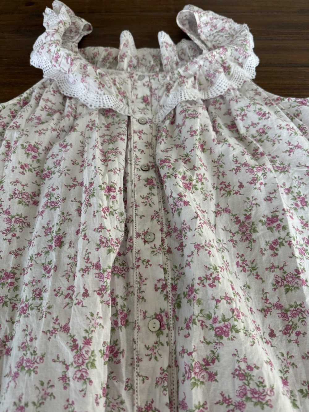 Rachel Ashwell Shabby Chic Ditsy Floral Cotton Babydoll Nightgown - Picture 3 of 10